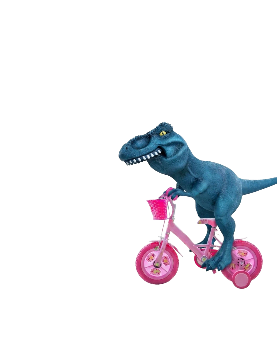Dinofauro on a bike